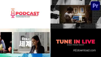 Podcast Intro | Premiere Pro MOGRT Premiere Pro template preview