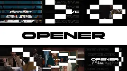 Podcast Opener | Creative Intro (MOGRT) Premiere Pro template preview