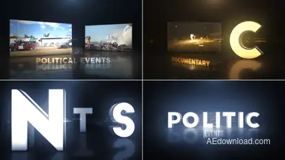 Political Events 3 Video Displays template preview