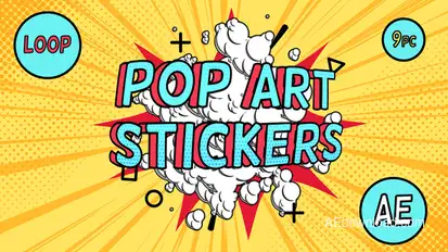 Pop-Art Sale Stickers Video Displays template preview