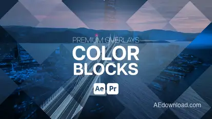 Premium Overlays Color Blocks Premiere Pro template preview