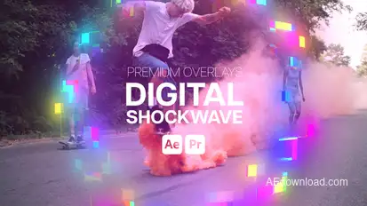 Premium Overlays Digital Shockwave Premiere Pro template preview