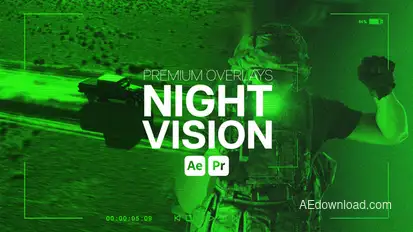 Premium Overlays Night Vision Premiere Pro template preview
