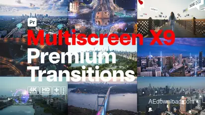Premium Transitions Multiscreen X9 for Premiere Pro Premiere Pro template preview