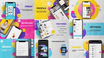 Prism // App Promo Video Displays template preview