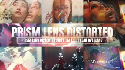 Prism Lens Distorted Effects Film Light Leak Overlays MOGRT Premiere Pro template preview