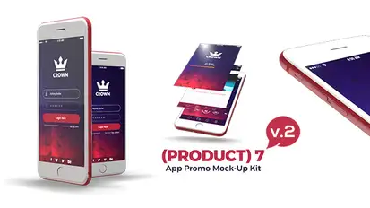 (Product) 7 App Promo Mock-Up Kit v.3 Video Displays template preview