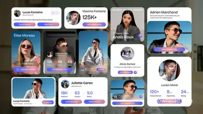 Profile Card App Widget Elements template preview