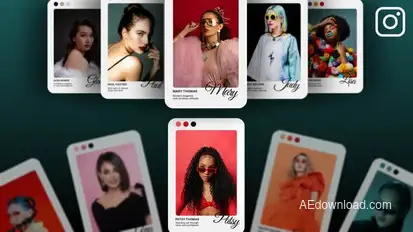 Profile Slideshow Cards Premiere Pro template preview