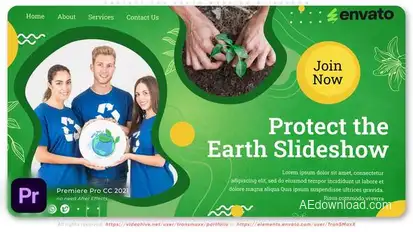 Protect the Earth Warning Slideshow Premiere Pro template preview