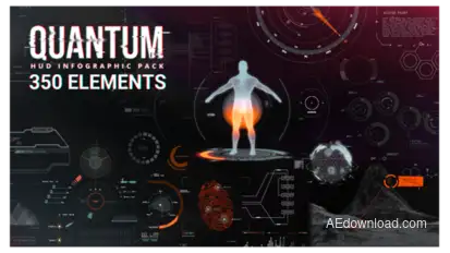 Quantum HUD Infographic Video Displays template preview
