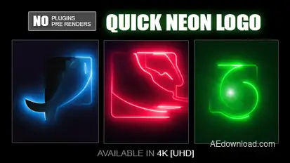 Quick Neon Logo Video Displays template preview