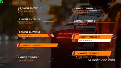 Racer Lower Thirds Video Displays template preview