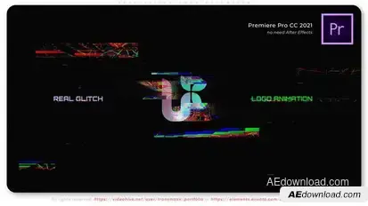 Real Glitch Logo Animation Premiere Pro template preview