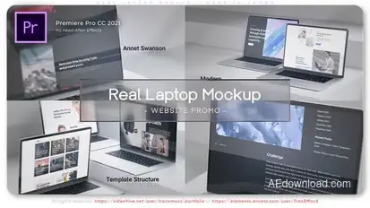 Real Laptop Mockup - Website Promo Premiere Pro template preview