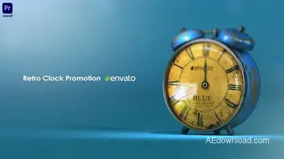 Realistic Clock Logo Premiere Pro template preview