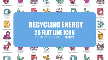 Recycling Energy - Flat Animation Icons Video Displays template preview
