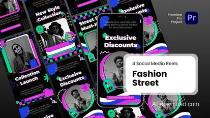 Reels - Fashion Street Premiere Pro Templates Premiere Pro template preview