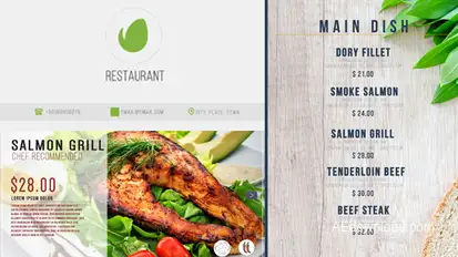 Restaurant Digital Food Menu Video Displays template preview