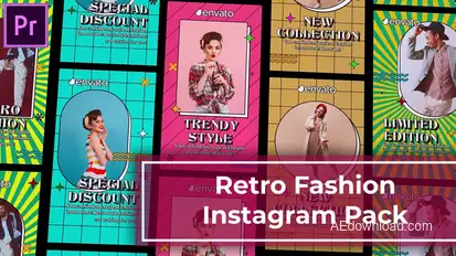 Retro Fashion Instagram Story Reel 2 | MOGRT Premiere Pro template preview