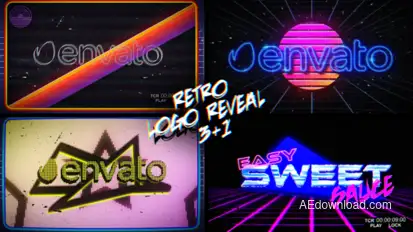 Retro Logo Reveal Pack Vol.2 Video Displays template preview