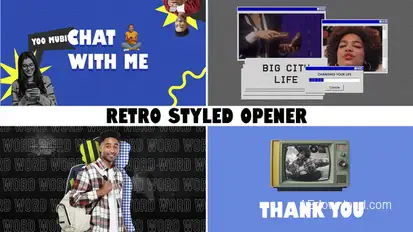 Retro Styled Opener Premiere Pro template preview