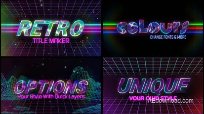 Retro Title Maker Premiere Pro template preview