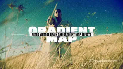 Retro Vintage Grain And Gradient Map Effects | MOGRT Premiere Pro template preview