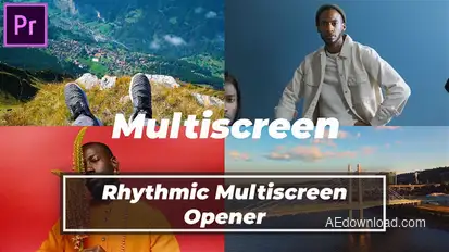 Rhythmic Multiscreen Opener MOGRT for Premier Pro Premiere Pro template preview