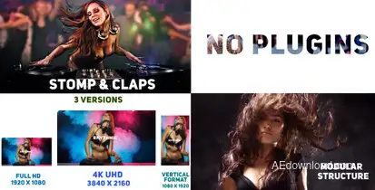 Rhythmic Slides and Typo Video Displays template preview