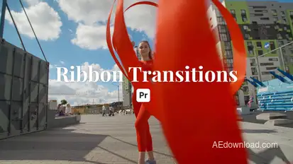 Ribbon Transitions for Premiere Pro Premiere Pro template preview