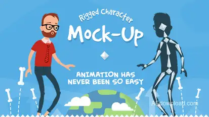 Rigmo - Rigged Character Animation Mockup Video Displays template preview