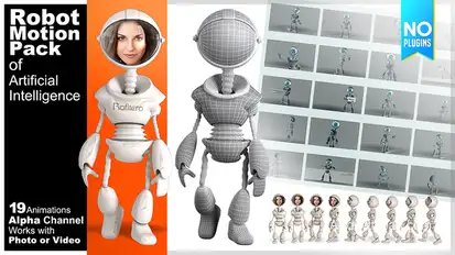 Robot Motion Pack of Artificial Intelligence Video Displays template preview