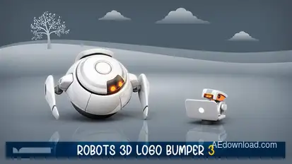 Robots 3D Logo Bumper III Video Displays template preview