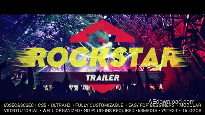 Rockstar Trailer Video Displays template preview