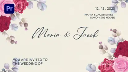 Romantic Wedding Intro (MOGRT) Premiere Pro template preview