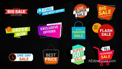 Sale Badges & Labels Pack Premiere Pro template preview