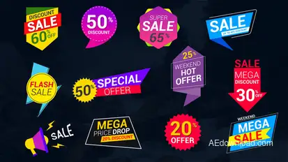 Sale Lables & Badges Video Displays template preview