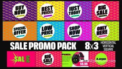 Sale Promo Pack Video Displays template preview