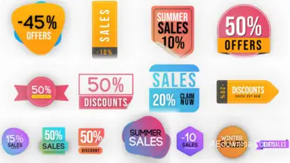 Sales Badges Elements Pack Video Displays template preview
