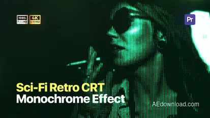 Sci-Fi Retro CRT Monitor Effect Premiere Pro template preview