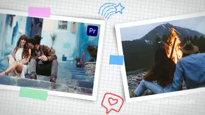 Scrapbook Tape Transitions for Premiere Pro Premiere Pro template preview