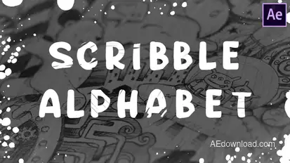 Scribble Alphabet | After Effects Video Displays template preview