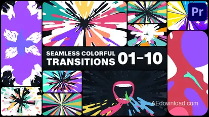 Seamless Colorful Transitions for Premiere Pro Premiere Pro template preview