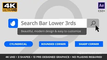 Search Bar Titles and Lower Thirds Video Displays template preview