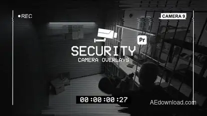 Security Camera Overlays for Premiere Pro Premiere Pro template preview