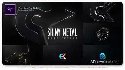 Shiny Metal Logo Reveal Premiere Pro template preview