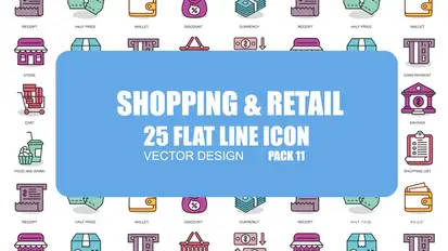 Shoping And Retail - Flat Animation Icons Video Displays template preview