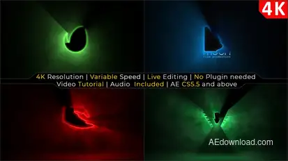 Short Cinematic Light Rays Logo Intro Video Displays template preview