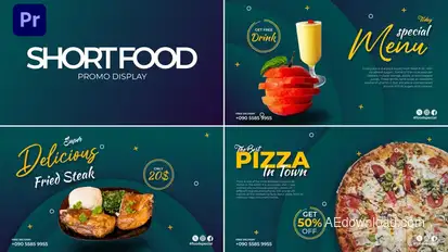 Short Food Promo Display | Premiere Pro MOGRT Premiere Pro template preview